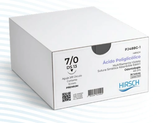 Caja de sutura odontológica de Ácido Poliglicólico HIRSCH
