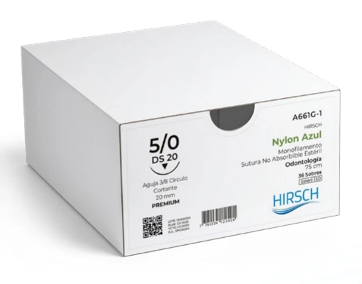 Caja de sutura odontológica Nylon Azul HIRSCH