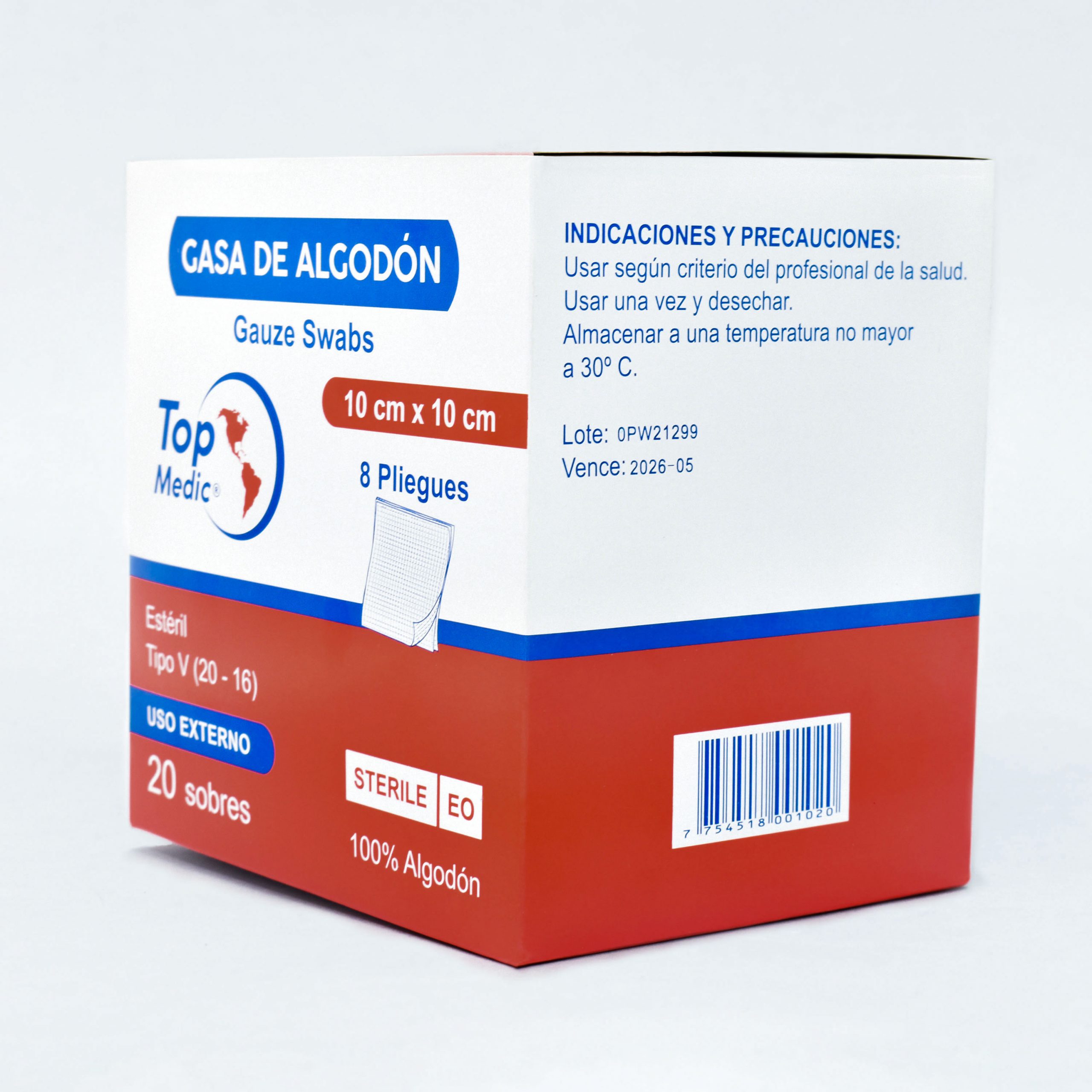 Gasas Estériles N5 10x10 Caja x 10 Sobres | Farmacia Jockey Club